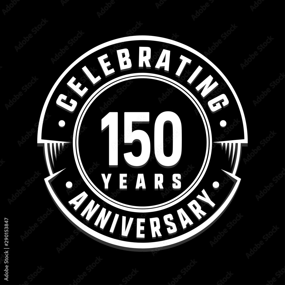 Celebrating 150th years anniversary logo design. One hundred and fifty years logotype. Vector and illustration.
