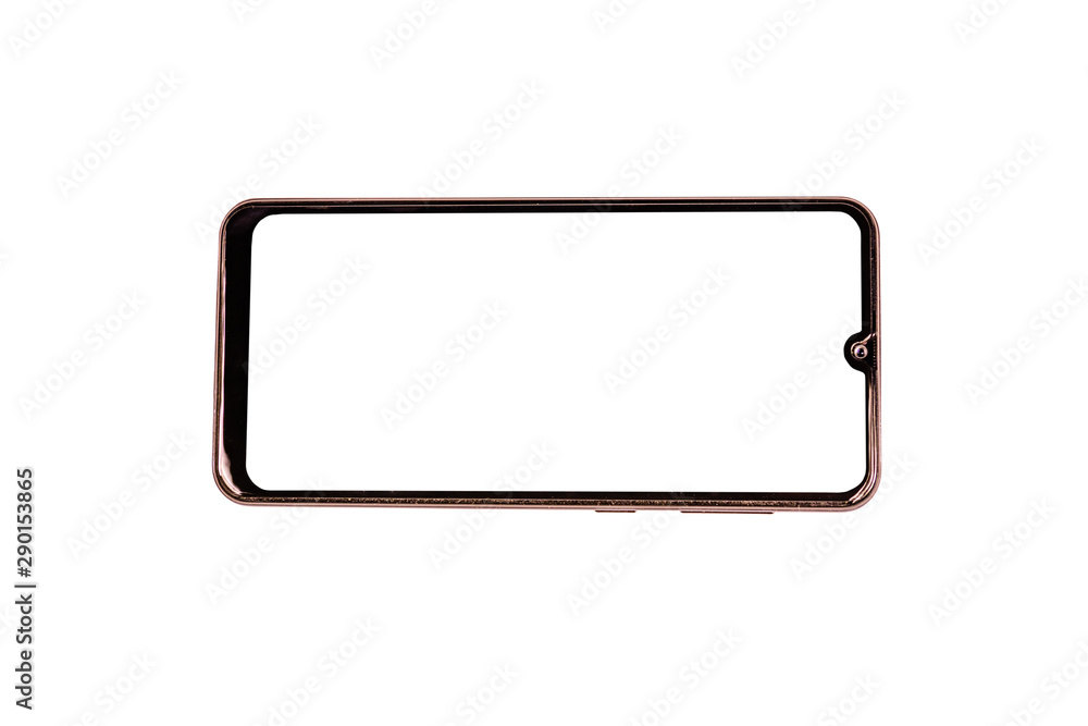 Modern smartphone with blank screen isolated on a white background Modern smartphone with blank screen isolated on a white background