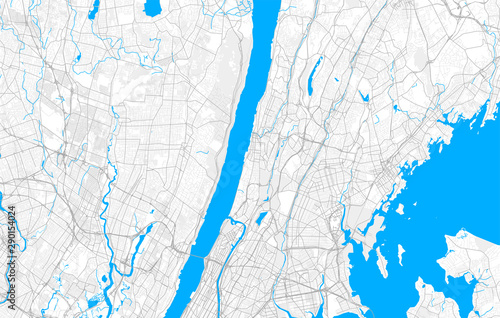 Rich detailed vector map of Yonkers, New York, USA