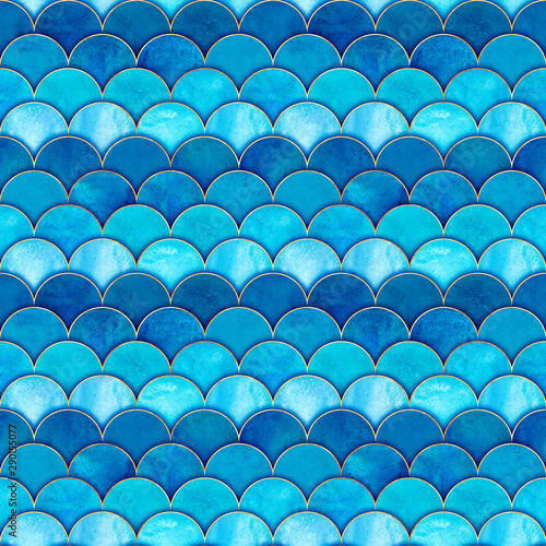 Mermaid fish scale wave jap...