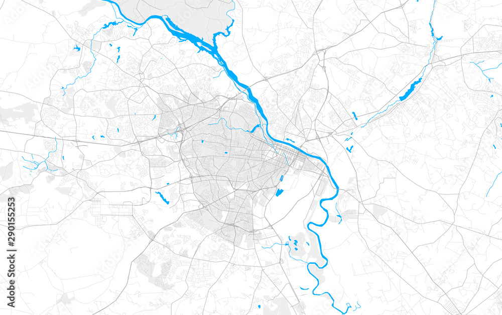 Fototapeta Rich detailed vector map of Augusta, Georgia, USA