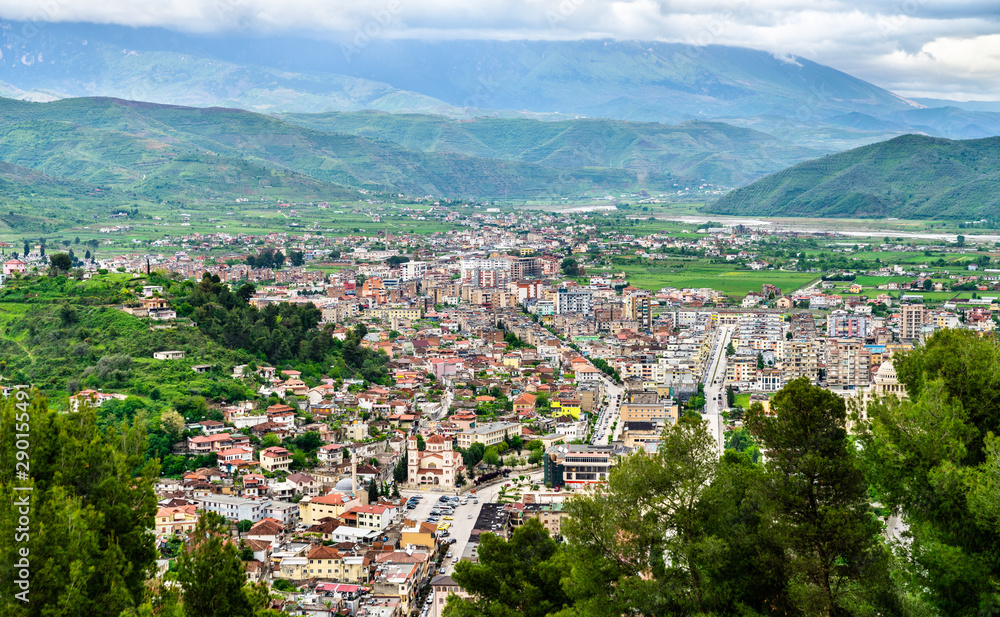 Aerial view of Berat town in Albania