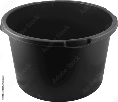 Fotografija Round heavy duty black plastic basin for construction works