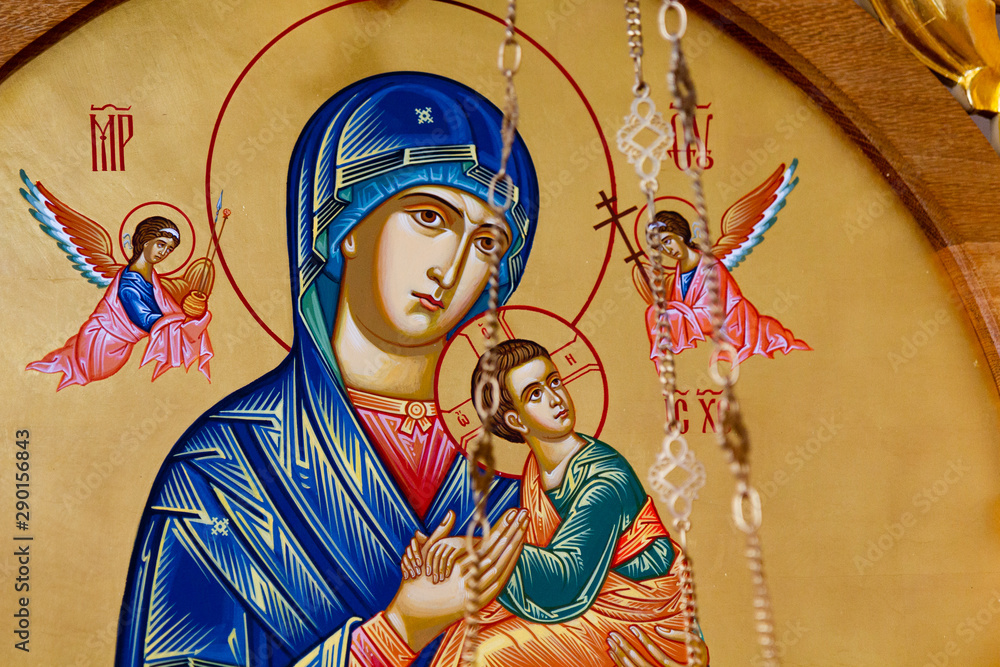 Obraz premium Vranov, Slovakia. 2019/8/22. Icon of the Mother of Perpetual Help. Convent of the Holy Trinity in Lomnica.