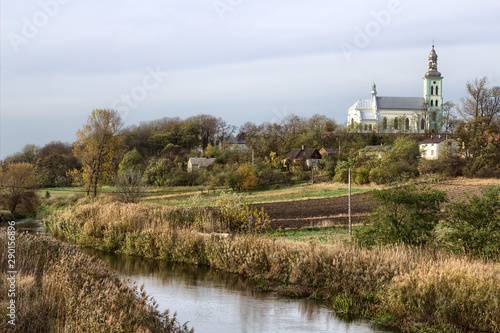 View of the Church and the Ner River in Chelmno - Poland