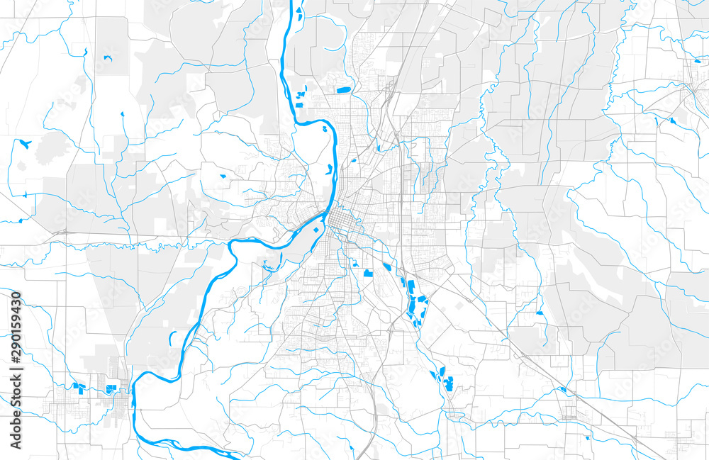 Rich detailed vector map of Salem, Oregon, USA Rich detailed vector map of Salem, Oregon, USA