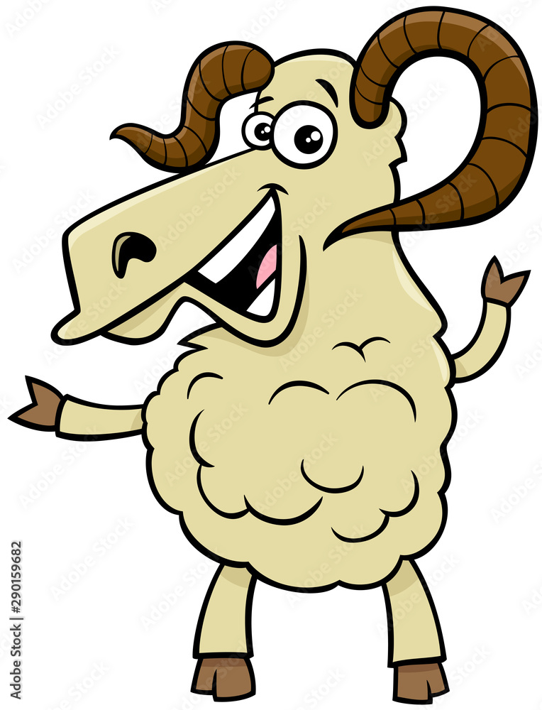 ram farm animal cartoon character Stock Vector | Adobe Stock