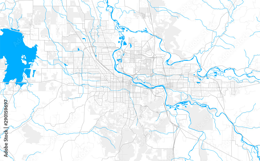 Rich detailed vector map of Eugene, Oregon, USA Rich detailed vector map of Eugene, Oregon, USA