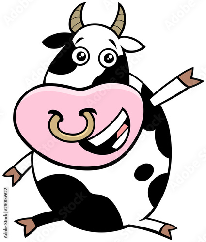 bull farm animal character cartoon illustration