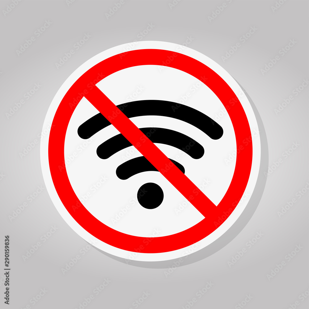 No Wifi Area Sing Isolate On White Background,Vector Illustration No Wifi Area Sing Isolate On White Background,Vector Illustration