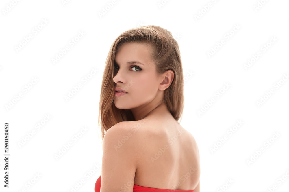 close up. portrait of a beautiful young woman close up. portrait of a beautiful young woman