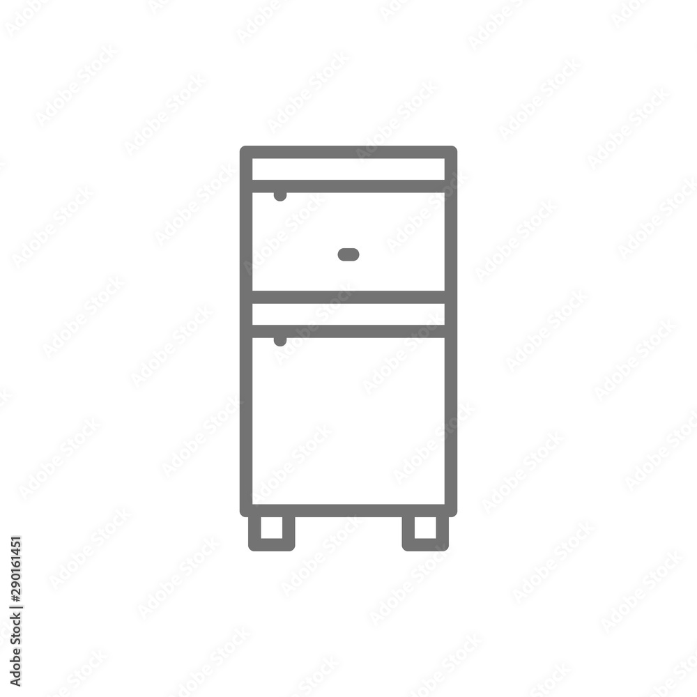 Freezer fridge line icon. Isolated on white background Freezer fridge line icon. Isolated on white background