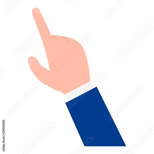Business hand cursor icon. Flat illustration of business hand cursor vector icon for web design