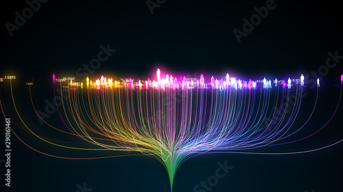 Social media network connection of people icons with connecting lines - illustration render photo