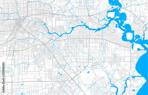Rich detailed vector map of Pasadena, Texas, USA