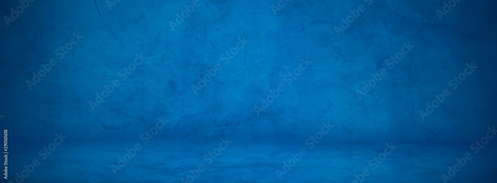 dark blue cement studio wall, concreate floor background to display product