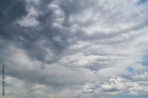 Dark sky and dramatic black cloud before rain