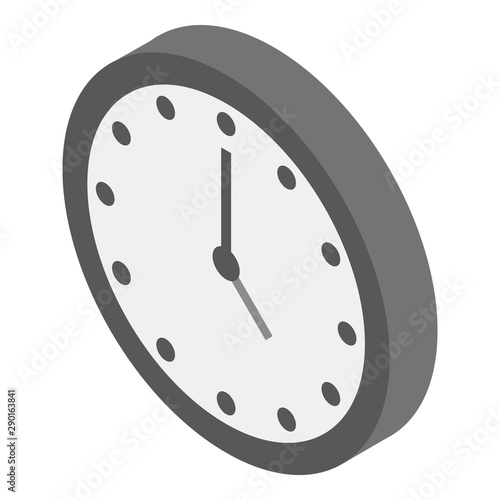 Clock icon. Isometric of clock vector icon for web design isolated on white background