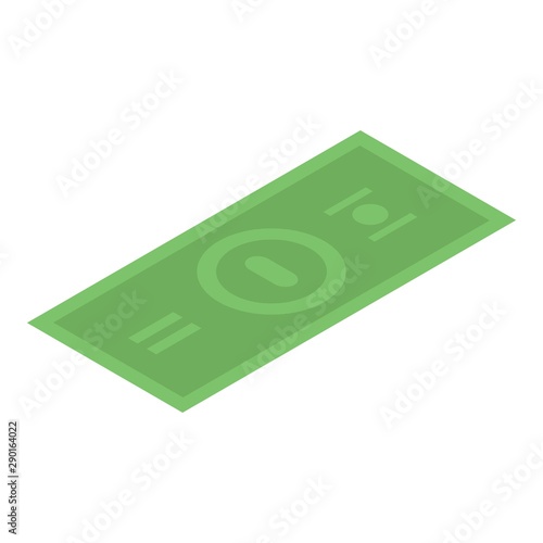 Banknote icon. Isometric of banknote vector icon for web design isolated on white background