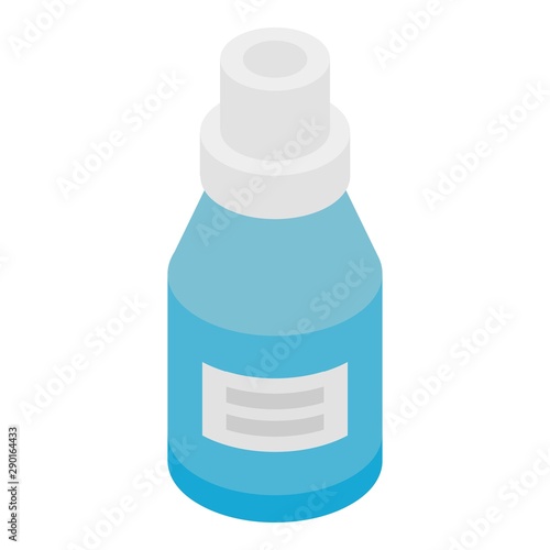 Blue medicine bottle icon. Isometric of blue medicine bottle vector icon for web design isolated on white background