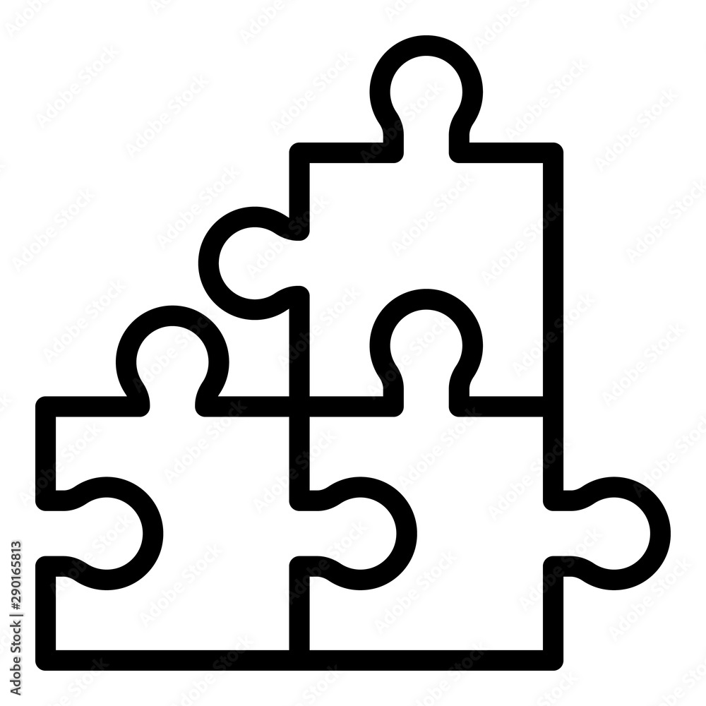 Jigsaw match icon. Outline jigsaw match vector icon for web design isolated on white background Jigsaw match icon. Outline jigsaw match vector icon for web design isolated on white background