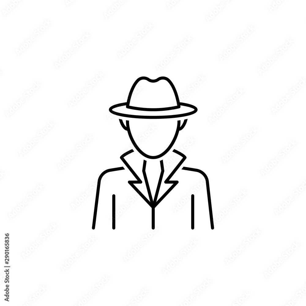 Detective icon. Element of legal services thin line icon
