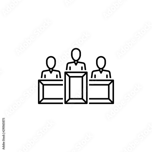 Witness icon. Element of legal services thin line icon