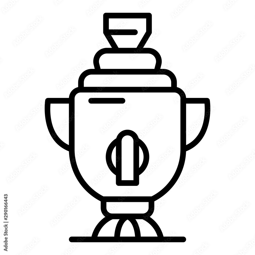 Russian samovar icon. Outline russian samovar vector icon for web design isolated on white background Russian samovar icon. Outline russian samovar vector icon for web design isolated on white background