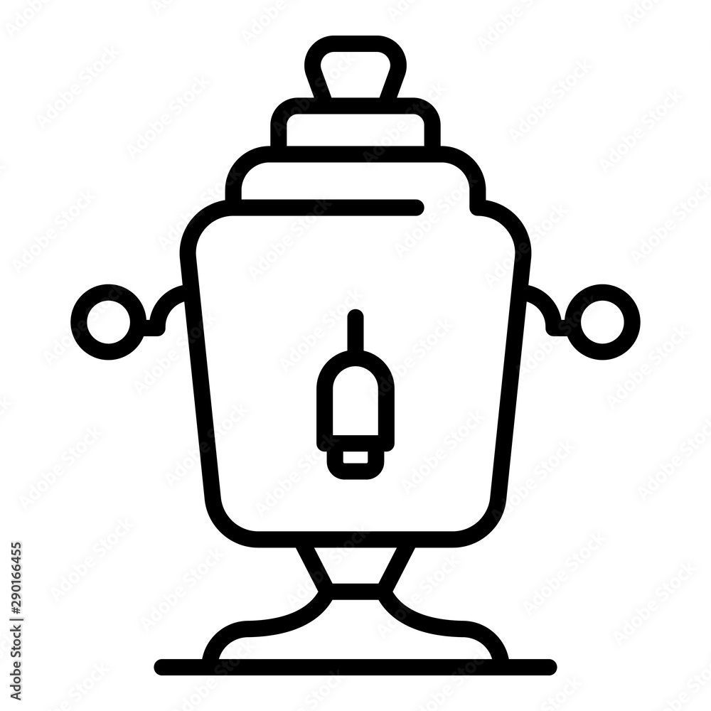 Copper samovar icon. Outline copper samovar vector icon for web design isolated on white background Copper samovar icon. Outline copper samovar vector icon for web design isolated on white background