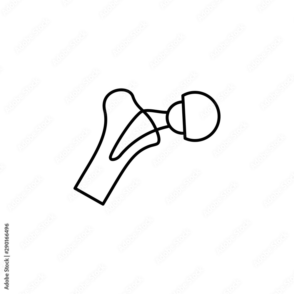 Hip, replacement icon. Element of prosthetics thin line icon Hip, replacement icon. Element of prosthetics thin line icon