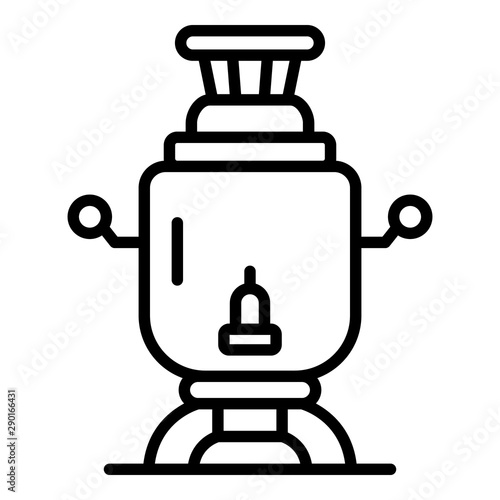 Samovar icon. Outline samovar vector icon for web design isolated on white background