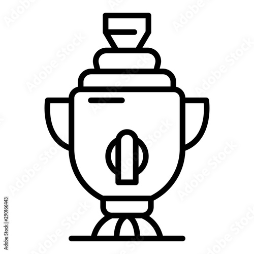 Russian samovar icon. Outline russian samovar vector icon for web design isolated on white background