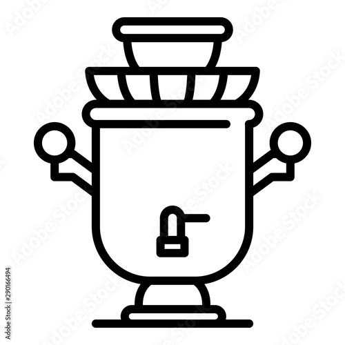 Old samovar icon. Outline old samovar vector icon for web design isolated on white background