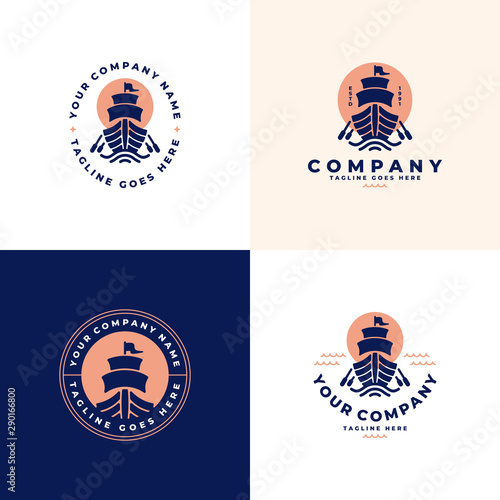ship, boat logo design collection