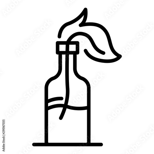 Molotov bottle icon. Outline molotov bottle vector icon for web design isolated on white background