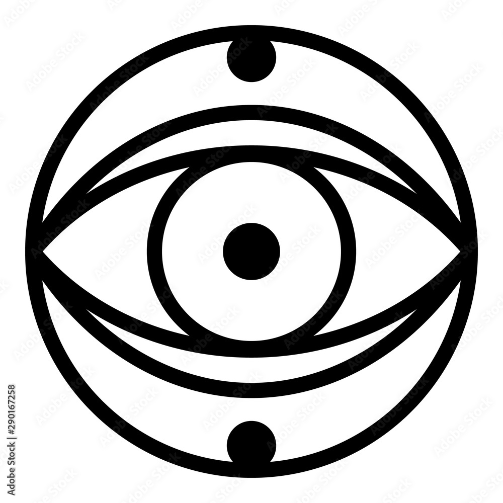 Mystery eye icon. Outline mystery eye vector icon for web design isolated on white background Mystery eye icon. Outline mystery eye vector icon for web design isolated on white background