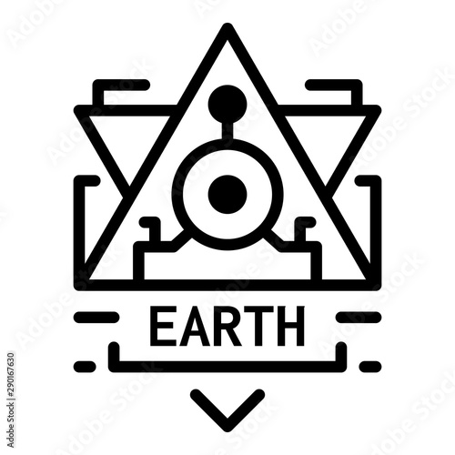 Earth alchemy icon. Outline earth alchemy vector icon for web design isolated on white background
