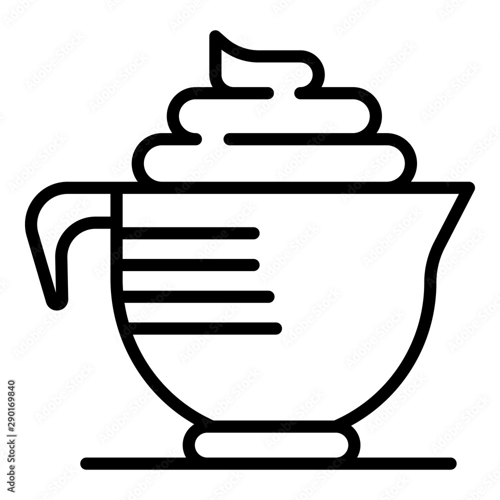 Obraz premium Hair dye cream cup icon. Outline hair dye cream cup vector icon for web design isolated on white background