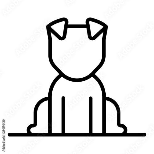 Cute dog icon. Outline cute dog vector icon for web design isolated on white background
