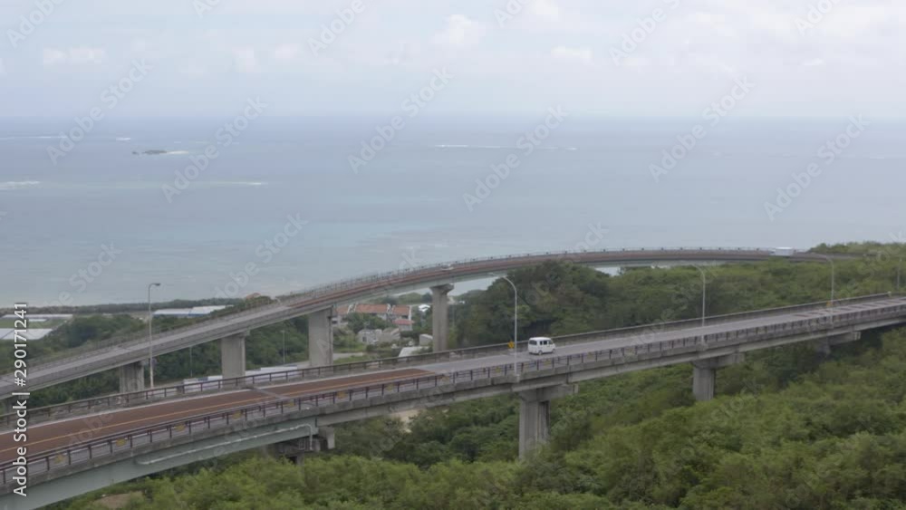 Coastal Roads and Bridges By Sea in Okinawa Island, Japan Coastal Roads and Bridges By Sea in Okinawa Island, Japan