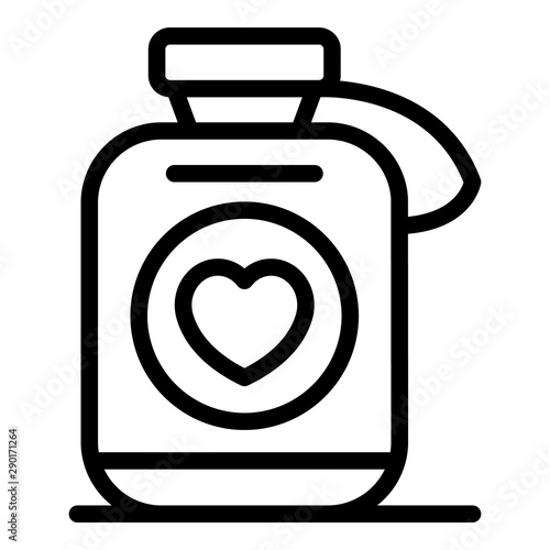 Heart medication icon. Outline heart medication vector icon for web design isolated on white background