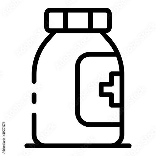Bottle of aspirin icon. Outline bottle of aspirin vector icon for web design isolated on white background