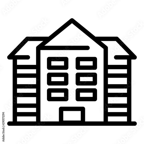 Hospital building icon. Outline hospital building vector icon for web design isolated on white background