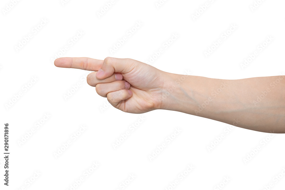 Man hand showing one fingers isolated on white background with clipping path. Man hand showing one fingers isolated on white background with clipping path.