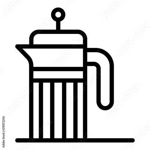 French press icon. Outline french press vector icon for web design isolated on white background
