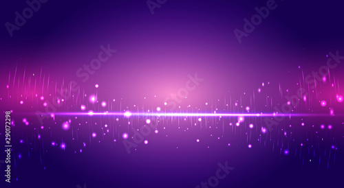 Abstract shiny lines wave, creative vector background with neon magical stars