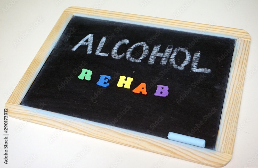 Alcohol problems message on chalkboard Alcohol problems message on chalkboard