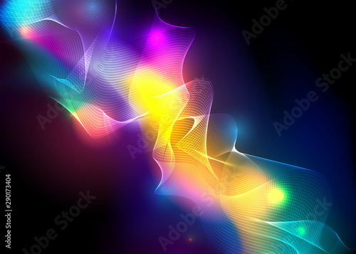 Aurora borealis shiny, abstract vector aurora australis background  for web and print