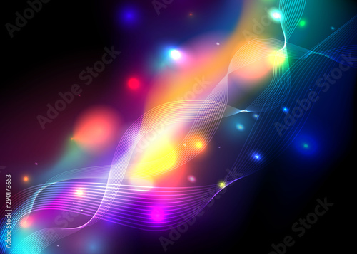 Aurora borealis shiny, abstract vector aurora australis background  for web and print