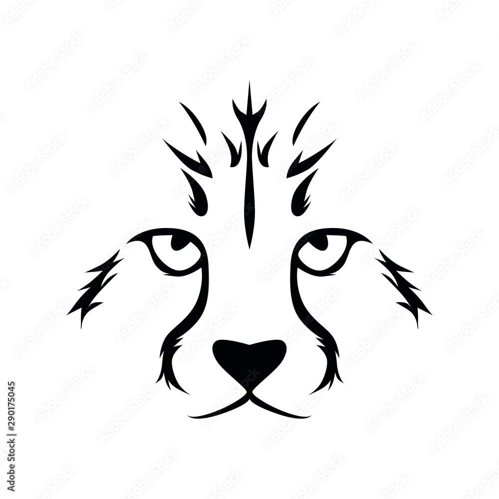 illustration of cheetah head for tattoo Stock Vector | Adobe Stock